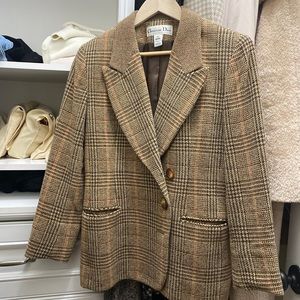 RARE Christian Dior Vintage Blazer Brown Wool 10P